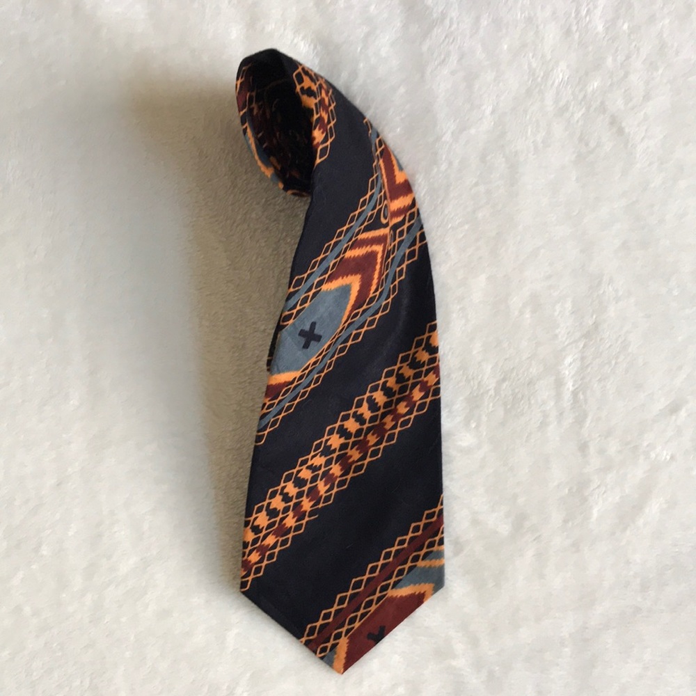 Black and Orange Striped Tie